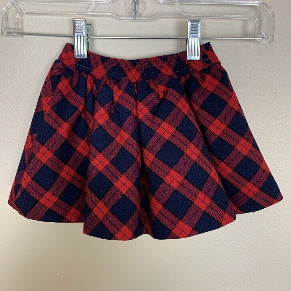 Janie & Jack Plaid Skirt Red Navy Blue Lined Holiday Christmas Girls 3-6 Months - Picture 3 of 11